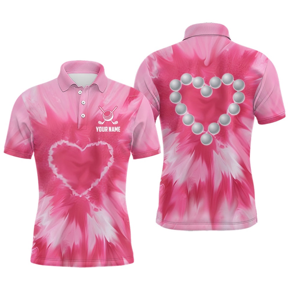 Pink Tie Dye Men’s Golf Polo Shirt Custom Golf Ball With Heart Golf Outfit For Men, Golf Polo Shirt, Golf Shirts Pink Tie Dye Men’s Golf Polo Shirt Custom Golf Ball With Heart Golf Outfit For Men, Golf Polo Shirt, Golf Shirts