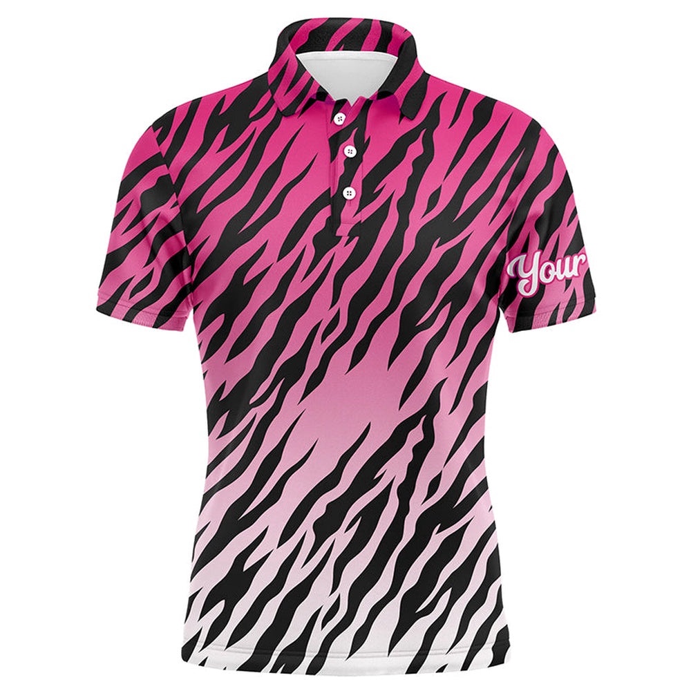 Pink Tiger Stripes Pattern Men’s Golf Polo Shirts Custom Golf Apparel For Men, Best Golf Gifts, Golf Polo Shirt, Golf Shirts Pink Tiger Stripes Pattern Men’s Golf Polo Shirts Custom Golf Apparel For Men, Best Golf Gifts, Golf Polo Shirt, Golf Shirts