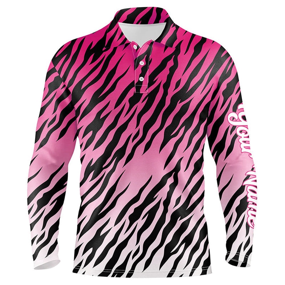 Pink Tiger Stripes Pattern Men’s Golf Polo Shirts Custom Golf Apparel For Men, Best Golf Gifts, Golf Polo Shirt, Golf Shirts Pink Tiger Stripes Pattern Men’s Golf Polo Shirts Custom Golf Apparel For Men, Best Golf Gifts, Golf Polo Shirt, Golf Shirts