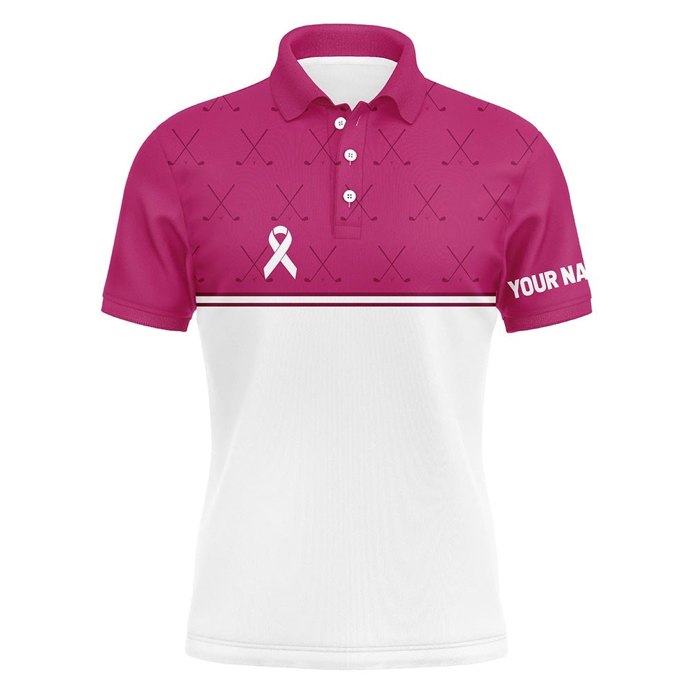 Pink White Breast Cancer Awareness Golf Shirts Custom Men’s Golf Polo Pink Ribbon Golf Shirts, Golf Polo Shirt, Golf Shirts Pink White Breast Cancer Awareness Golf Shirts Custom Men’s Golf Polo Pink Ribbon Golf Shirts, Golf Polo Shirt, Golf Shirts