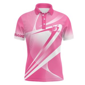 Pink White Custom Name Men’s Golf Polo…