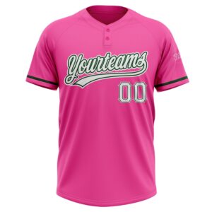 Pink White Green Two Button Unisex Softball Jersey Custom Team Softball Jersey 2 wmwu7t.jpg