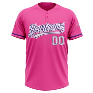 Pink White Purple Two Button Unisex Softball Jersey Custom Team Softball Jersey 2 vlwjvq.jpg