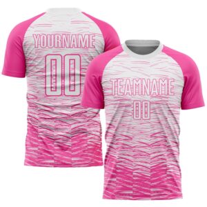 Pink White Sublimation Soccer Uniform Jersey, Custom…