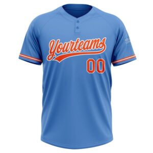 Powder Blue Orange White Two Button Unisex Softball Jersey Custom Team Softball Jersey 2 zymyhd.jpg
