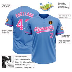 Powder Blue Pink White Two Button Unisex Softball Jersey Custom Team Softball Jersey 3 d4ykz9.jpg