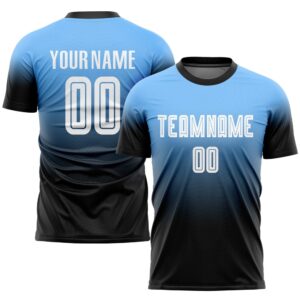 Powder Blue White Black Sublimation Fade Fashion…