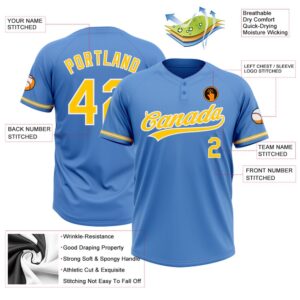 Powder Blue Yellow White Two Button Unisex Softball Jersey Custom Team Softball Jersey 3 afn7je.jpg
