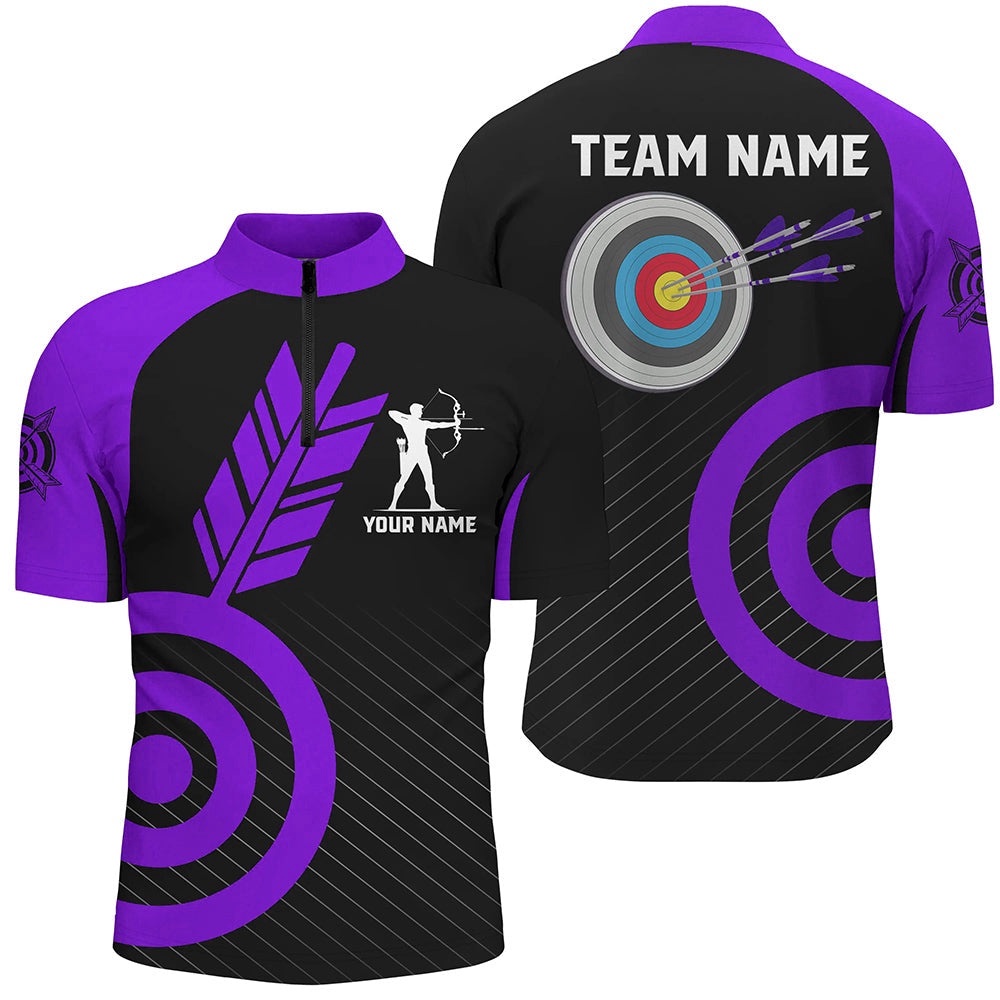 Purple Archery Jerseys For Men Custom Archery Shirts Team League Archery Uniform, Custom Archery Team Shirt