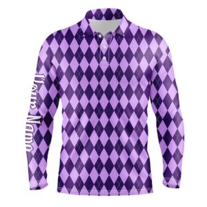 Purple Argyle Halloween Seamless Pattern Custom Men s Golf Attire For Men Golf Polo Shirt Golf Shirts 2 pm8y6f.jpg