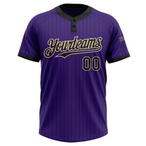 Purple Black Pinstripe Cream Two Button Unisex Softball Jersey Custom Team Softball Jersey 2 fusmqo.jpg