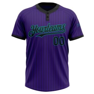 Purple Black Pinstripe Teal Two Button Unisex Softball Jersey Custom Team Softball Jersey 2 bjfz5n.jpg