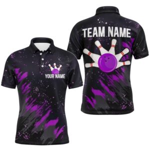 Purple Bowling Polo Shirt Team Custom Bowling…