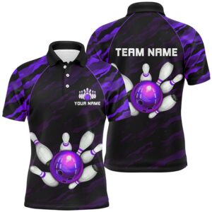 Purple Camo Bowling Polo Shirts Unisex Bowling…