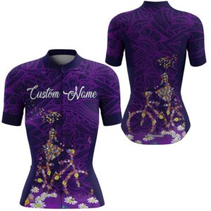 Purple Cycling Jersey Women With Pockets Full…