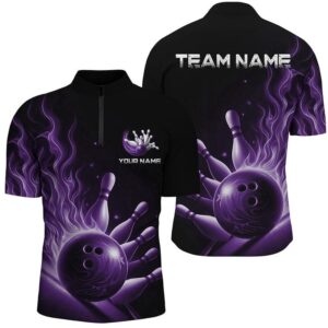 Purple Flame Bowling Jersey For Men And…