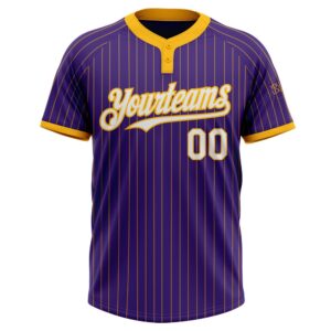 Purple Gold Pinstripe White Two Button Unisex Softball Jersey Custom Team Softball Jersey 2 vu6cr5.jpg