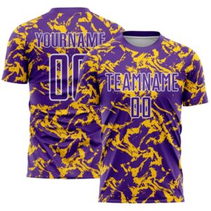 Purple Gold White Abstract Fluid Sublimation Soccer…