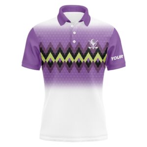 Purple Graphic Stripe Argyle Pattern Custom Men’s…