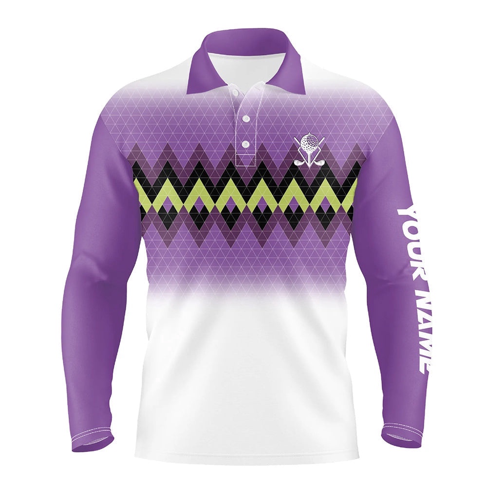 Purple Graphic Stripe Argyle Pattern Custom Men’s Personalized Men’s Golf Tops, Golf Polo Shirt, Golf Shirts Purple Graphic Stripe Argyle Pattern Custom Men’s Personalized Men’s Golf Tops, Golf Polo Shirt, Golf Shirts