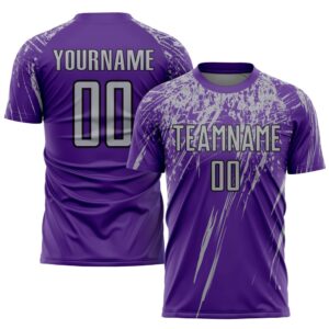 Purple Gray Black Sublimation Soccer Uniform Jersey,…