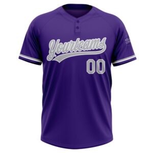 Purple Gray White Two Button Unisex Softball Jersey Custom Team Softball Jersey 2 ytjlab.jpg