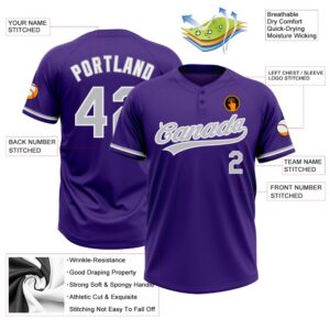 Purple Gray White Two Button Unisex Softball Jersey Custom Team Softball Jersey 3 zvlm80.jpg