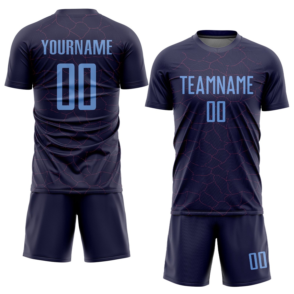 Purple Light Blue Sublimation Soccer Uniform Jersey, Custom Team Soccer Jersey Shirt Purple Light Blue Sublimation Soccer Uniform Jersey, Custom Team Soccer Jersey Shirt