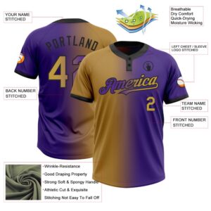 Purple Old Gold Black Gradient Fashion Two Button Unisex Softball Jersey Custom Team Softball Jersey 3 wslu3y.jpg