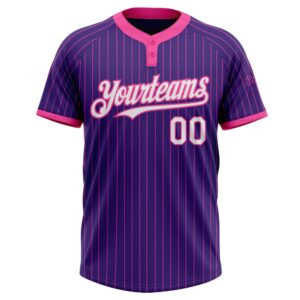 Purple Pink Pinstripe White Two Button Unisex Softball Jersey Custom Team Softball Jersey 2 hb1fv6.jpg