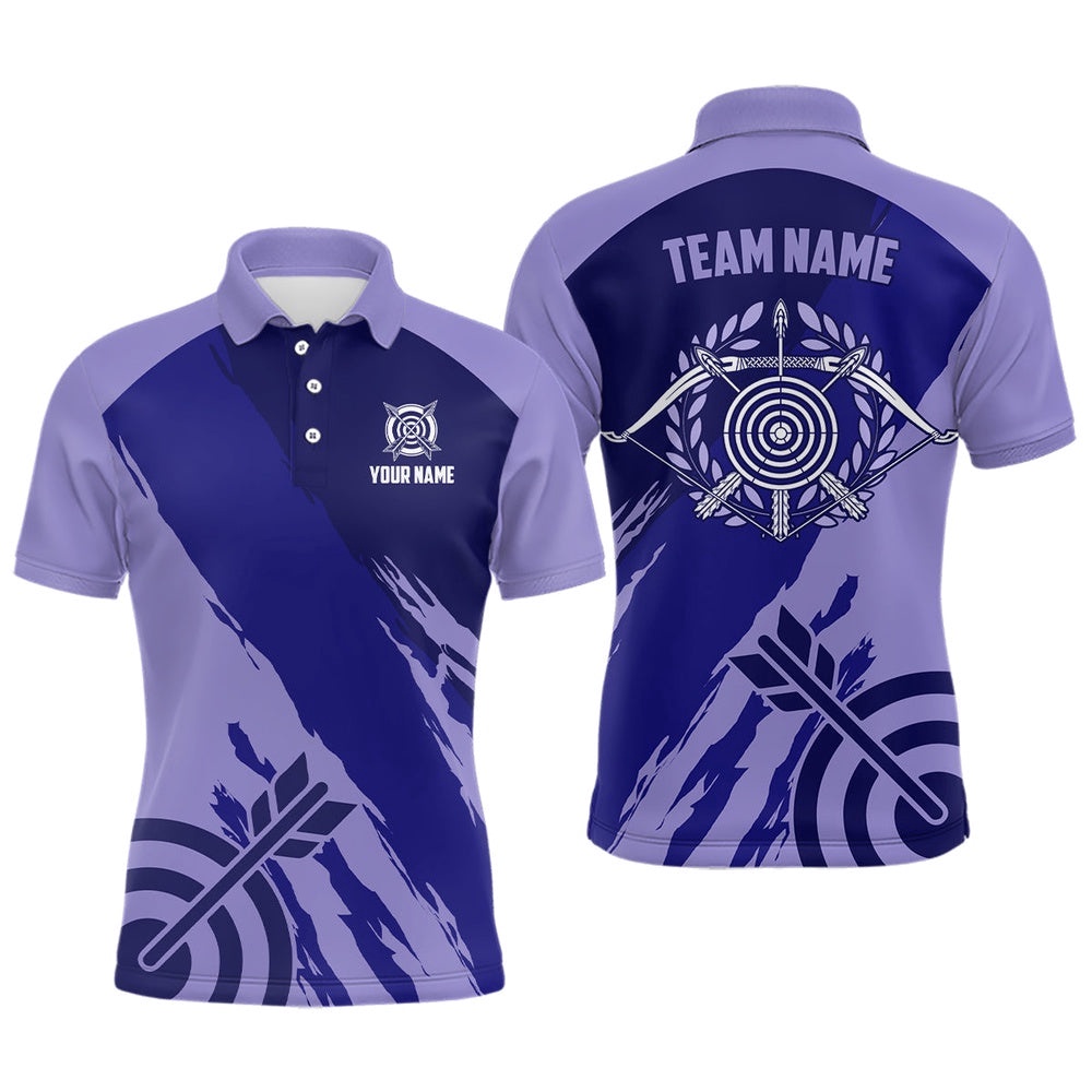 Purple Polo Archery Men Polo Shirts Custom Archery Target Shirts, Archery Polo, Custom Archery Team Polo Shirt