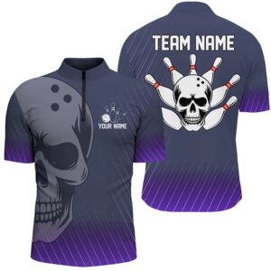 Purple Skull Bowling Shirts Men & Women…