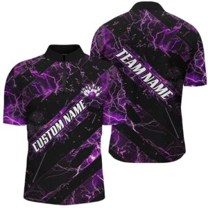 Purple Thunder Lightning Bowling Team Shirts For…