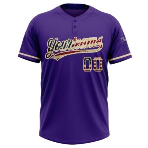 Purple Vintage USA Flag City Cream Two Button Unisex Softball Jersey Custom Team Softball Jersey 2 vcvy7x.jpg