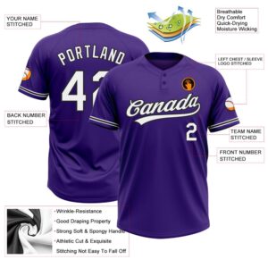 Purple White Black Two Button Unisex Softball Jersey Custom Team Softball Jersey 3 rhfbsa.jpg