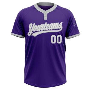 Purple White Gray Two Button Unisex Softball Jersey Custom Team Softball Jersey 2 odds0v.jpg
