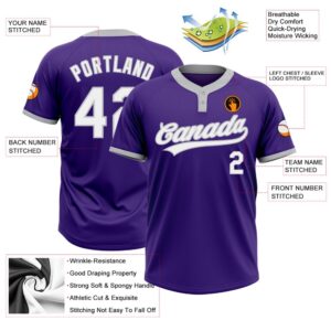 Purple White Gray Two Button Unisex Softball Jersey Custom Team Softball Jersey 3 neysuq.jpg