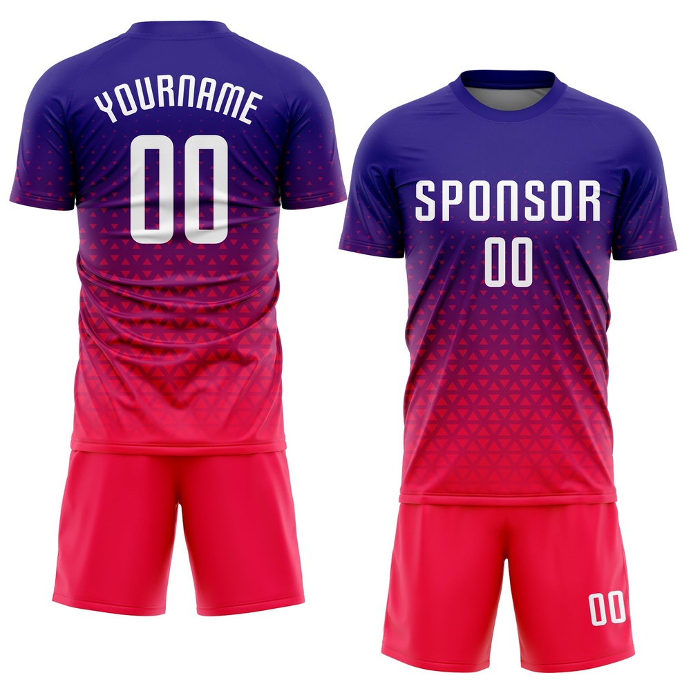 Purple White Hot Pink Sublimation Soccer Uniform Jersey, Custom Team Soccer Jersey Shirt Purple White Hot Pink Sublimation Soccer Uniform Jersey, Custom Team Soccer Jersey Shirt