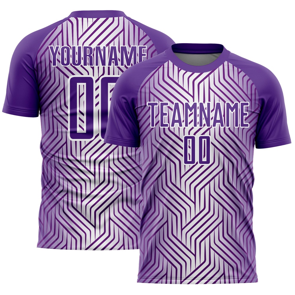 Purple White Lines Sublimation Soccer Uniform Jersey, Custom Team Soccer Jersey Shirt Purple White Lines Sublimation Soccer Uniform Jersey, Custom Team Soccer Jersey Shirt