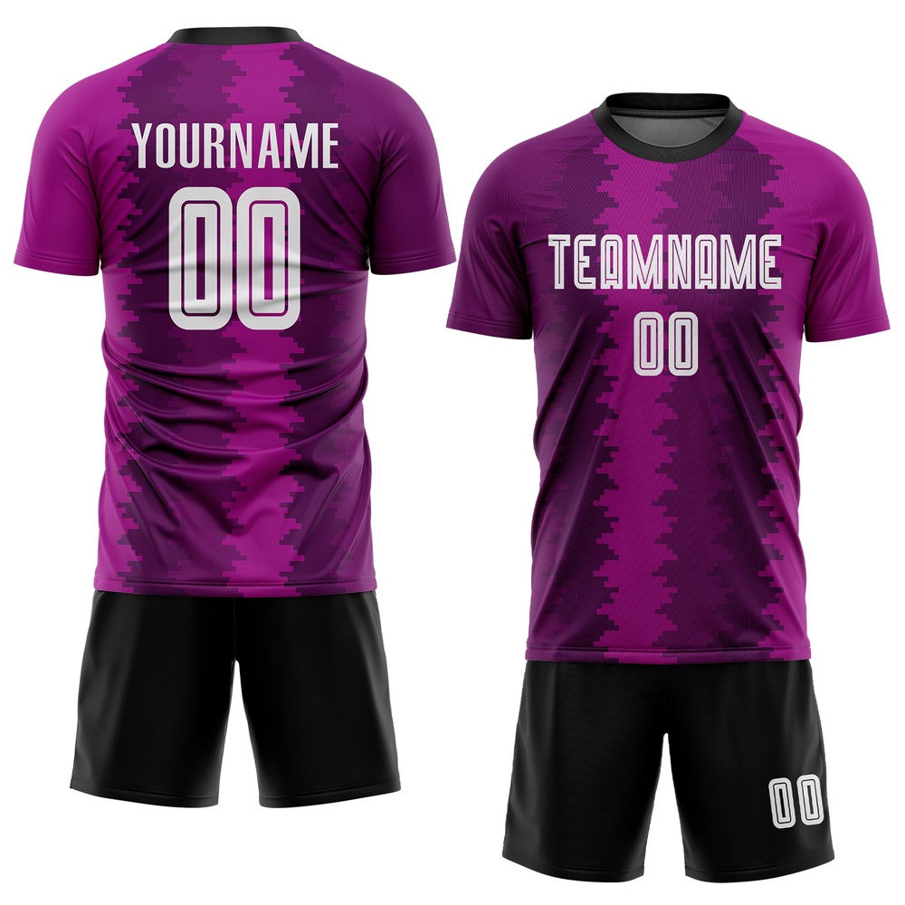 Purple White Pink Sublimation Soccer Uniform Jersey, Custom Team Soccer Jersey Shirt Purple White Pink Sublimation Soccer Uniform Jersey, Custom Team Soccer Jersey Shirt