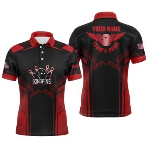 Red And Black Bowling Polo Shirts For…