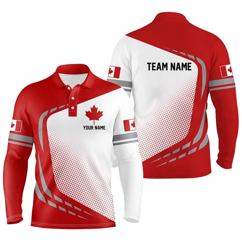 Red And White Men’s Golf Polo Shirts Custom Team Name Canada Flag Patriotic Men’s Golf Tops, Golf Polo Shirt, Golf Shirts Red And White Men’s Golf Polo Shirts Custom Team Name Canada Flag Patriotic Men’s Golf Tops, Golf Polo Shirt, Golf Shirts