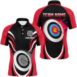 Red Archery Polo Archery Target Custom Men…