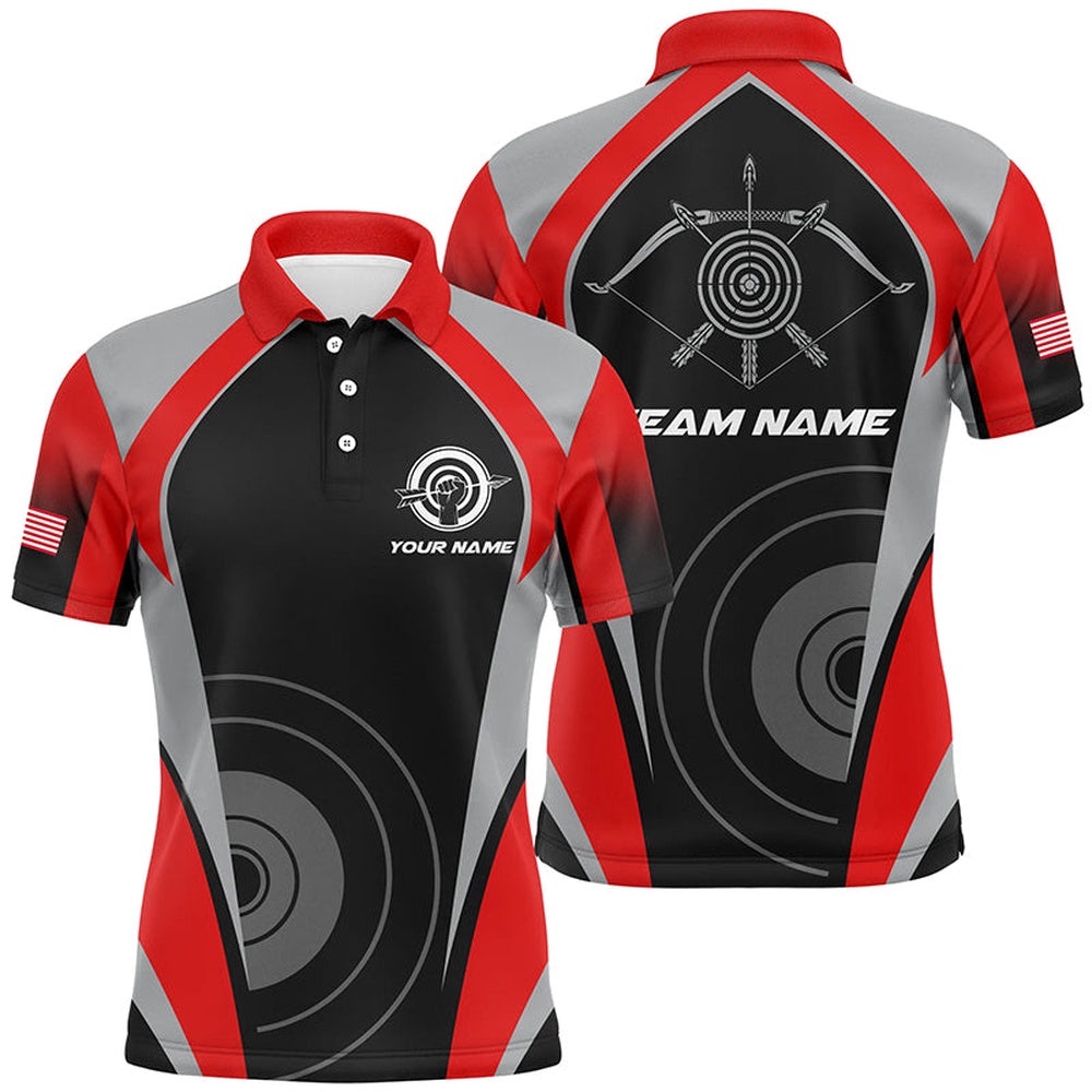 Red Archery Polo Shirts For Men Best Custom Archery Uniform For Team, Custom Archery Team Polo Shirt Red Archery Polo Shirts For Men Best Custom Archery Uniform For Team, Custom Archery Team Polo Shirt