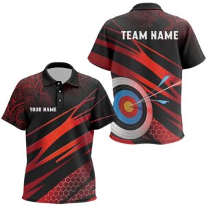 Red Black Target Archery Polo Shirts, Custom…