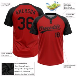 Red Black Two Button Unisex Softball Jersey Custom Team Softball Jersey 3 pbtdrc.jpg