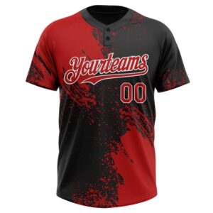 Red Black White 3D Pattern Abstract Brush Stroke Two Button Unisex Softball Jersey Custom Team Softball Jersey 2 mg36ur.jpg