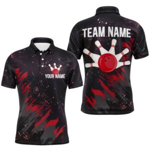 Red Bowling Polo Shirt Team Custom Bowling…