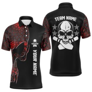 Red Camo Black Bowling Polo Shirts For…