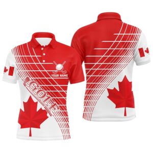Red Canada Leaf Men’s Golf Polo Shirts…